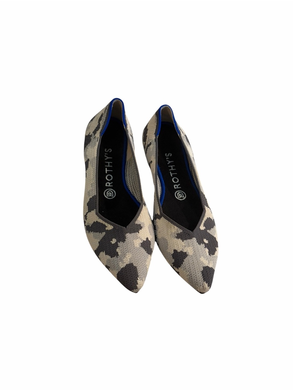 Rothy's Pointed Toe Flats in Gray Camo Knit - Picture 2 of 6